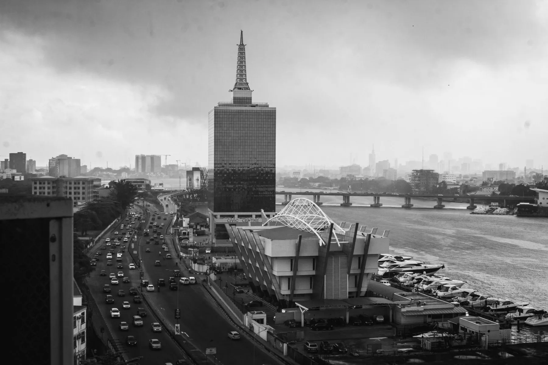 The Lagos Island skyline and Marina waterfront